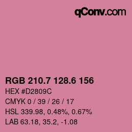 カラーコード: RGB 210.7 128.6 156 | qconv.com