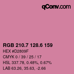 カラーコード: RGB 210.7 128.6 159 | qconv.com