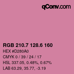 カラーコード: RGB 210.7 128.6 160 | qconv.com