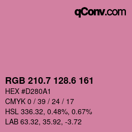 カラーコード: RGB 210.7 128.6 161 | qconv.com
