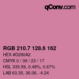 カラーコード: RGB 210.7 128.6 162 | qconv.com