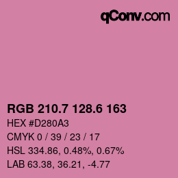 カラーコード: RGB 210.7 128.6 163 | qconv.com