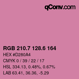 カラーコード: RGB 210.7 128.6 164 | qconv.com