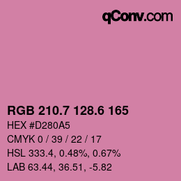 カラーコード: RGB 210.7 128.6 165 | qconv.com
