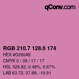 カラーコード: RGB 210.7 128.6 174 | qconv.com