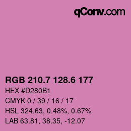 カラーコード: RGB 210.7 128.6 177 | qconv.com