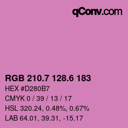 カラーコード: RGB 210.7 128.6 183 | qconv.com