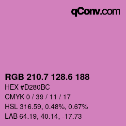 カラーコード: RGB 210.7 128.6 188 | qconv.com