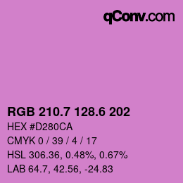 カラーコード: RGB 210.7 128.6 202 | qconv.com
