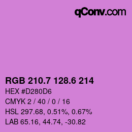 カラーコード: RGB 210.7 128.6 214 | qconv.com