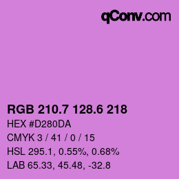カラーコード: RGB 210.7 128.6 218 | qconv.com