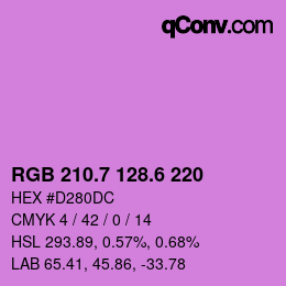 カラーコード: RGB 210.7 128.6 220 | qconv.com
