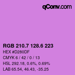 カラーコード: RGB 210.7 128.6 223 | qconv.com