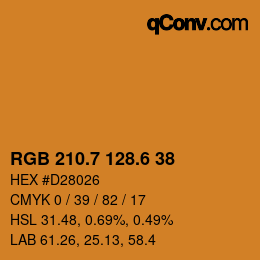 カラーコード: RGB 210.7 128.6 38 | qconv.com