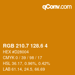 カラーコード: RGB 210.7 128.6 4 | qconv.com