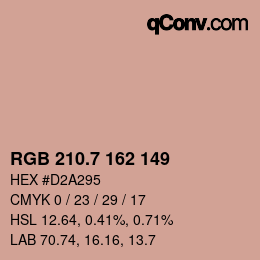 カラーコード: RGB 210.7 162 149 | qconv.com