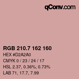 カラーコード: RGB 210.7 162 160 | qconv.com
