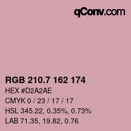 カラーコード: RGB 210.7 162 174 | qconv.com