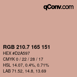 カラーコード: RGB 210.7 165 151 | qconv.com