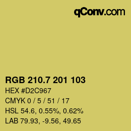 カラーコード: RGB 210.7 201 103 | qconv.com