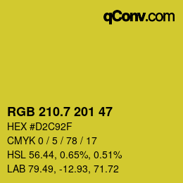 カラーコード: RGB 210.7 201 47 | qconv.com
