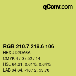 カラーコード: RGB 210.7 218.6 106 | qconv.com