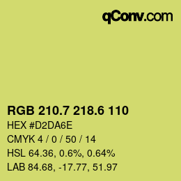 カラーコード: RGB 210.7 218.6 110 | qconv.com