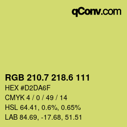 カラーコード: RGB 210.7 218.6 111 | qconv.com
