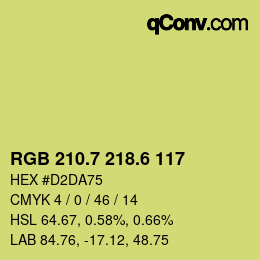 カラーコード: RGB 210.7 218.6 117 | qconv.com