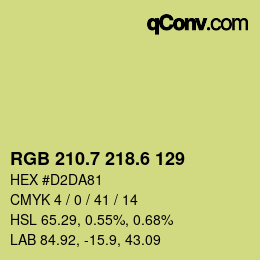 カラーコード: RGB 210.7 218.6 129 | qconv.com