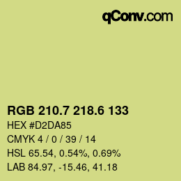カラーコード: RGB 210.7 218.6 133 | qconv.com