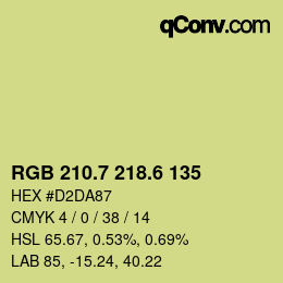 カラーコード: RGB 210.7 218.6 135 | qconv.com
