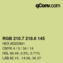 カラーコード: RGB 210.7 218.6 145 | qconv.com