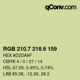 カラーコード: RGB 210.7 218.6 159 | qconv.com