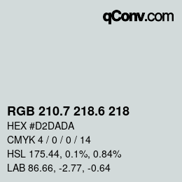カラーコード: RGB 210.7 218.6 218 | qconv.com