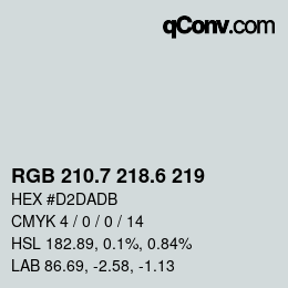 カラーコード: RGB 210.7 218.6 219 | qconv.com