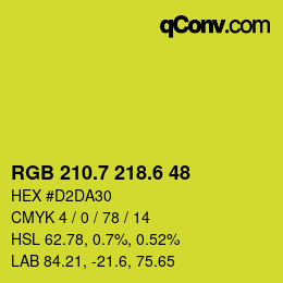 カラーコード: RGB 210.7 218.6 48 | qconv.com