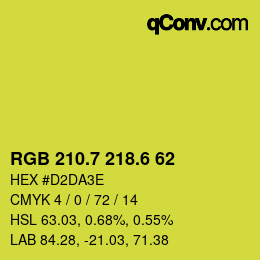 カラーコード: RGB 210.7 218.6 62 | qconv.com