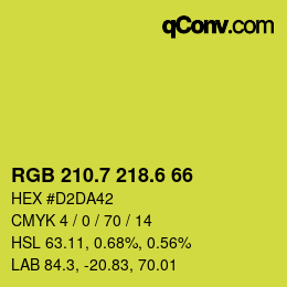 カラーコード: RGB 210.7 218.6 66 | qconv.com