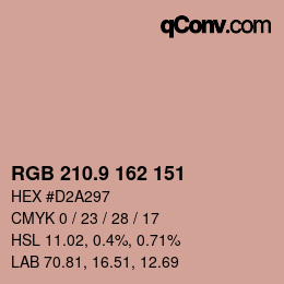 Color code: RGB 210.9 162 151 | qconv.com
