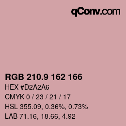 Color code: RGB 210.9 162 166 | qconv.com