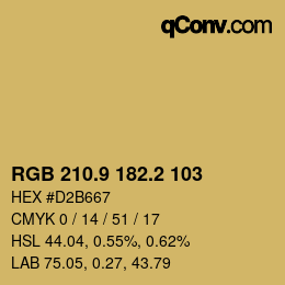 Color code: RGB 210.9 182.2 103 | qconv.com
