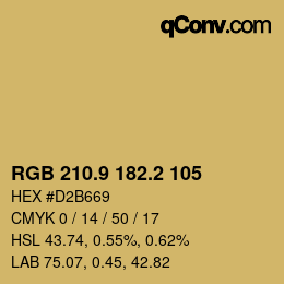 Color code: RGB 210.9 182.2 105 | qconv.com