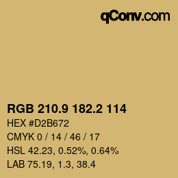 Color code: RGB 210.9 182.2 114 | qconv.com