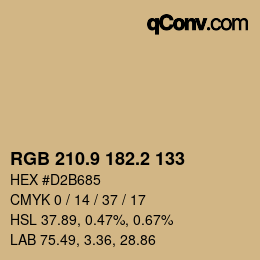 Color code: RGB 210.9 182.2 133 | qconv.com