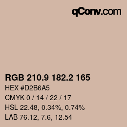Color code: RGB 210.9 182.2 165 | qconv.com
