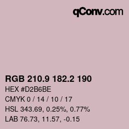 Farbcode: RGB 210.9 182.2 190 | qconv.com