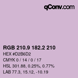 Color code: RGB 210.9 182.2 210 | qconv.com