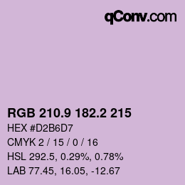 Color code: RGB 210.9 182.2 215 | qconv.com