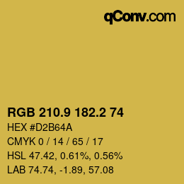 カラーコード: RGB 210.9 182.2 74 | qconv.com